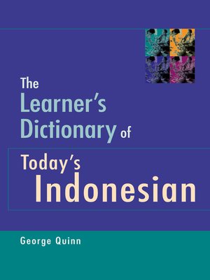 cover image of Learner's Dictionary of Today's Indonesian